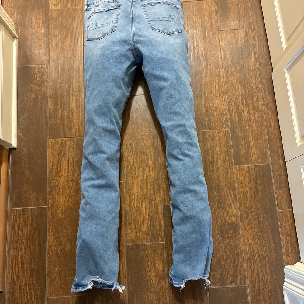 American Eagle Outfitters Blue Jeans w/Purple & gold LSU Tigers Patches 14X-Long - Picture 4 of 9